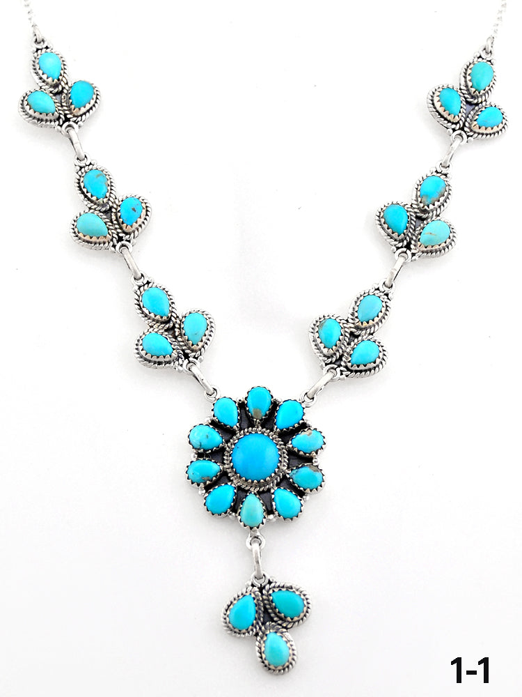 Southwest Made Kingman Turquoise & Sterling Silver Necklace