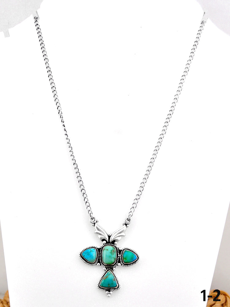 Southwest Handmade Emerald Valley & Sterling Silver Necklace