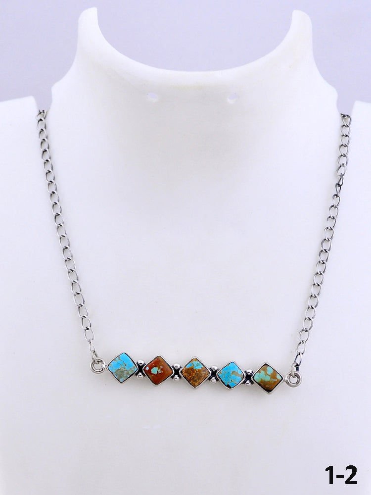Southwest Made No.8 Turquoise & Sterling Silver Necklace