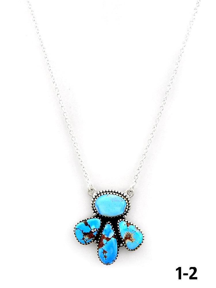 Southwest Made Golden Hills Turquoise & Sterling Silver Necklace