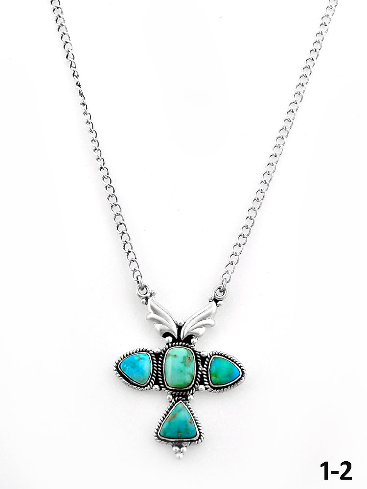 Southwest Handmade Emerald Valley & Sterling Silver Necklace