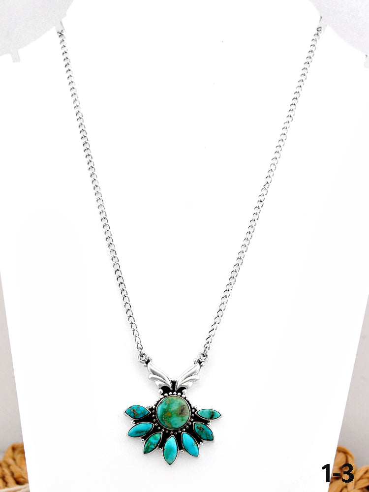 Southwest Handmade Emerald Valley & Sterling Silver Necklace