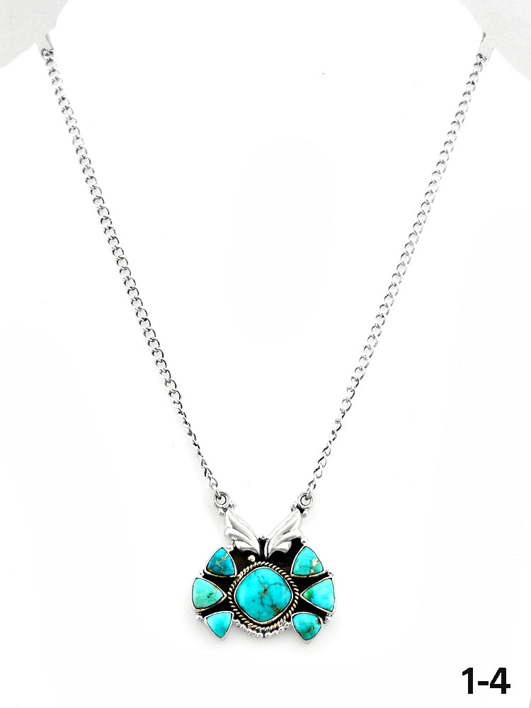 Southwest Handmade Emerald Valley & Sterling Silver Necklace