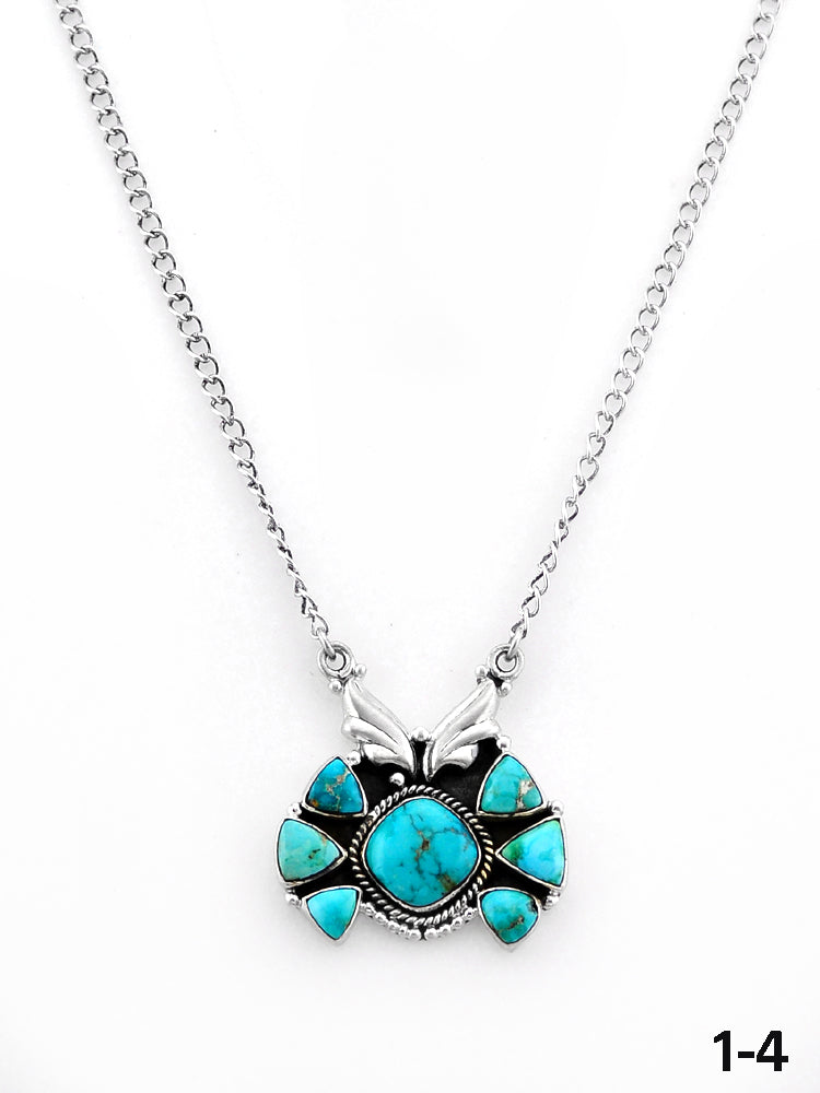 Southwest Handmade Emerald Valley & Sterling Silver Necklace