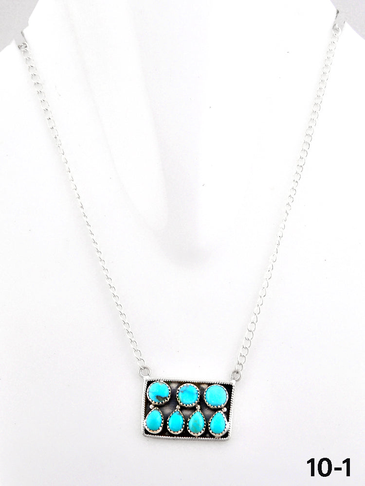 Southwest Made Kingman Turquoise & Sterling Silver Necklace