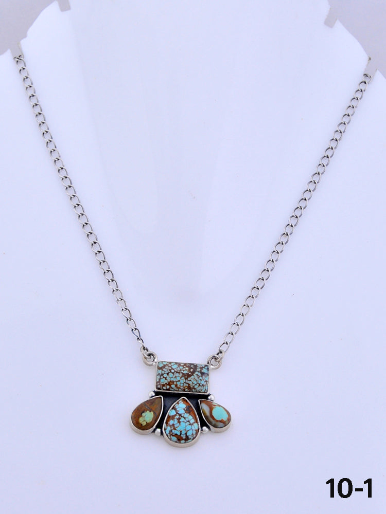 Southwest Made No.8 Turquoise & Sterling Silver Necklace