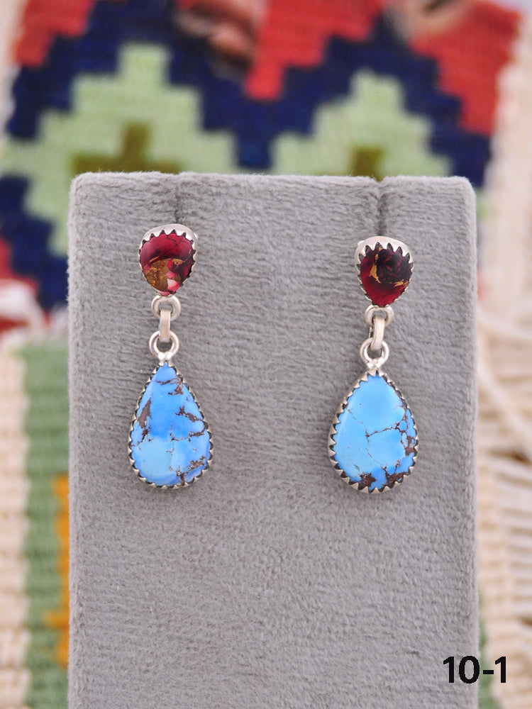 Southwest Made Multi Stone & Sterling Silver Post Earrings