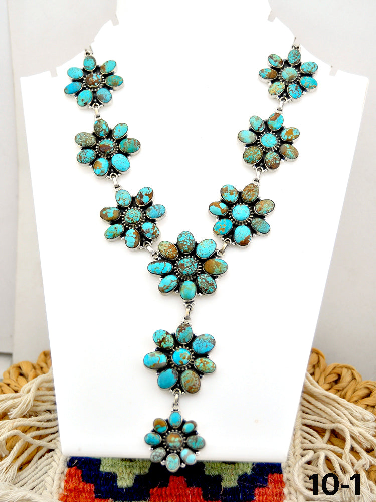 Southwest Handmade #8 Turquoise & Sterling Silver Necklace