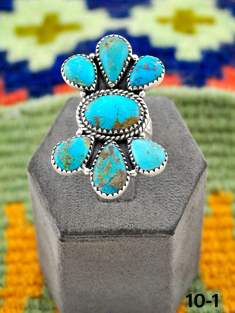 Southwest Handmade Red Skin Turquoise & Sterling Silver Adjustable Ring