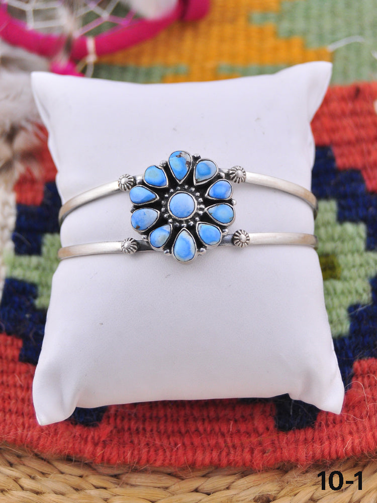 Southwest Made Golden Hill’s Turquoise & Sterling Silver Cuff Bracelet