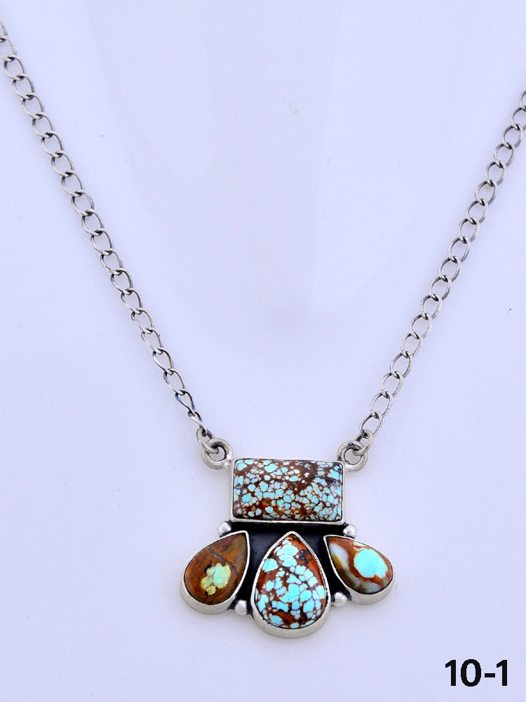 Southwest Made No.8 Turquoise & Sterling Silver Necklace
