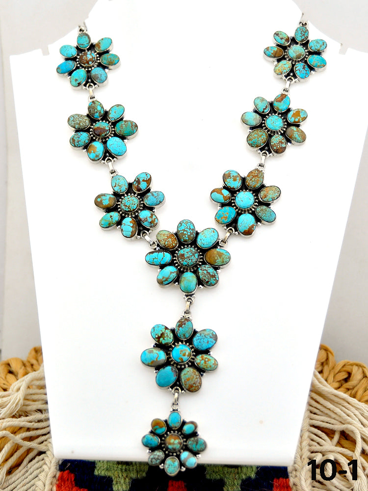 Southwest Handmade #8 Turquoise & Sterling Silver Necklace