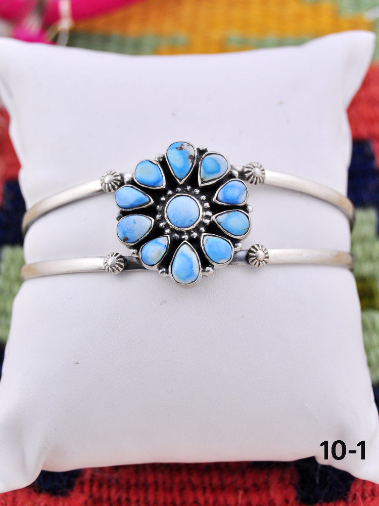 Southwest Made Golden Hill’s Turquoise & Sterling Silver Cuff Bracelet