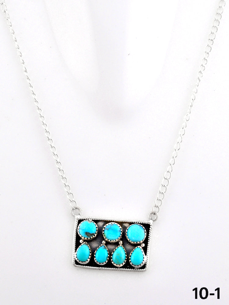 Southwest Made Kingman Turquoise & Sterling Silver Necklace