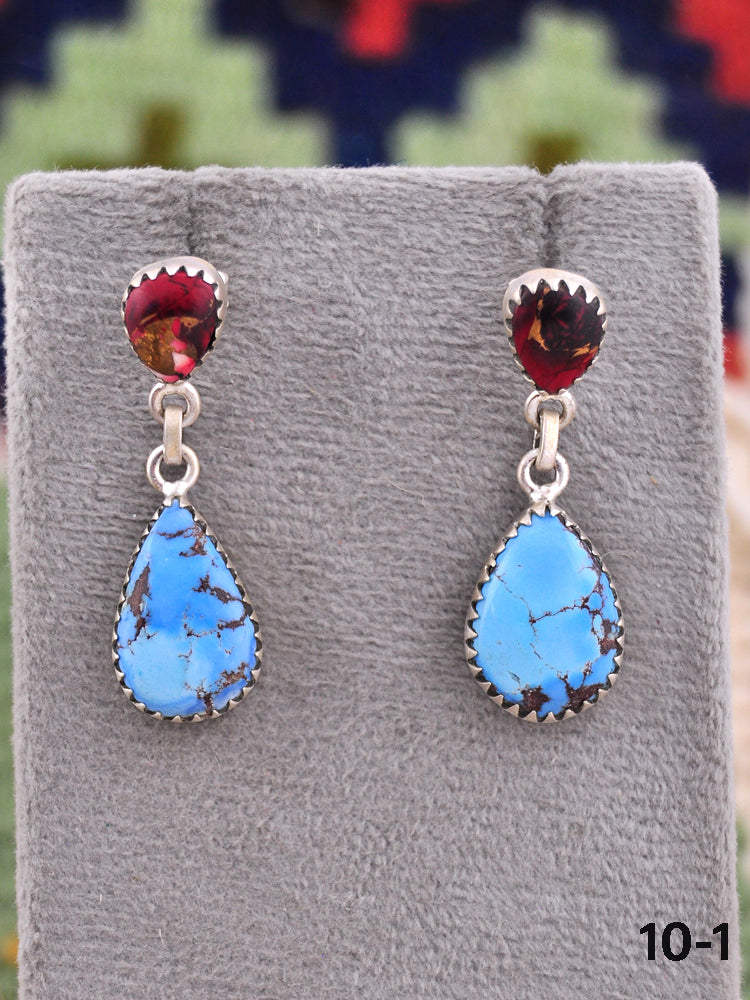 Southwest Made Multi Stone & Sterling Silver Post Earrings