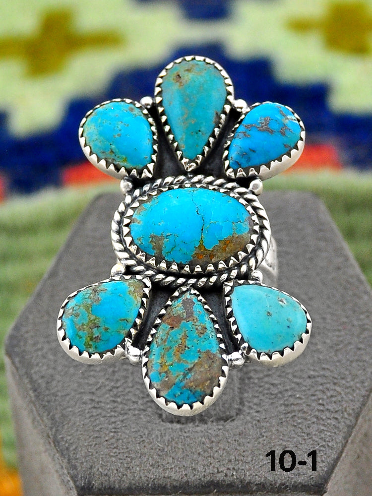 Southwest Handmade Red Skin Turquoise & Sterling Silver Adjustable Ring