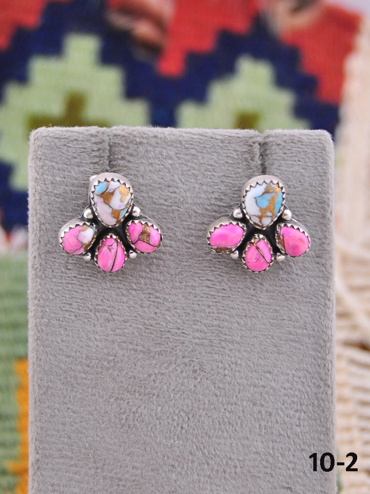 Southwest Made Cotton Candy & Sterling Silver Post Earrings