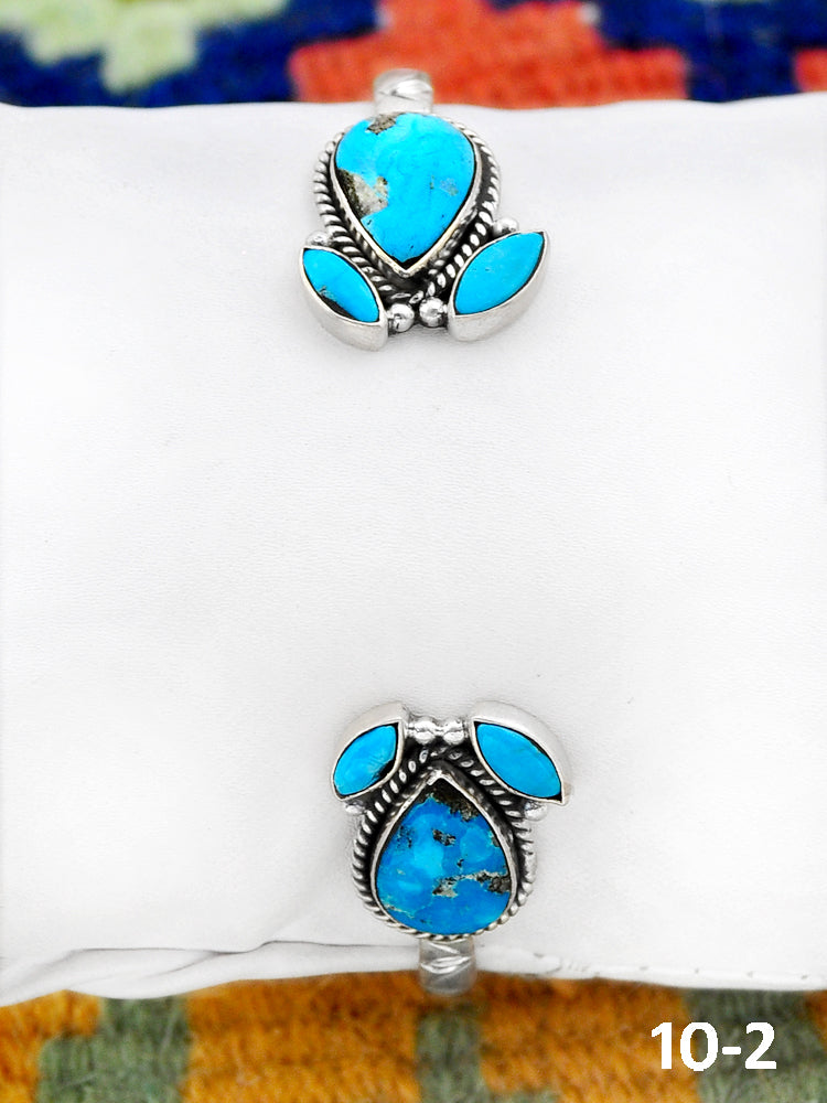 Southwest Handmade White Water Turquoise & Sterling Silver Cuff Bracelet