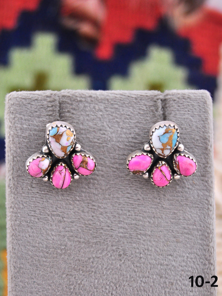 Southwest Made Cotton Candy & Sterling Silver Post Earrings