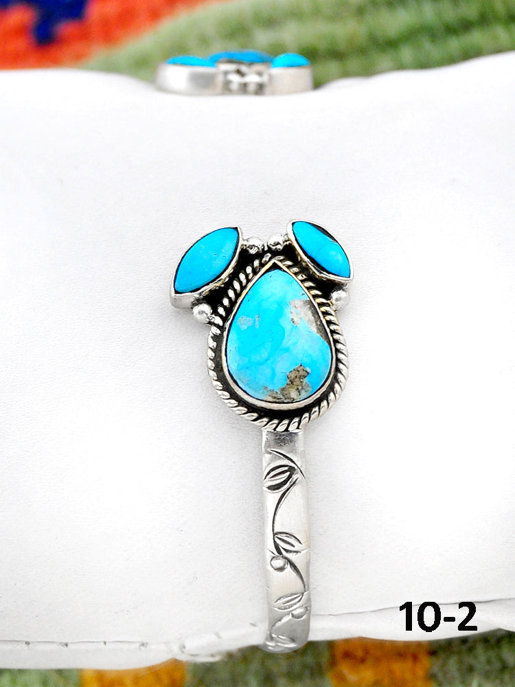Southwest Handmade White Water Turquoise & Sterling Silver Cuff Bracelet