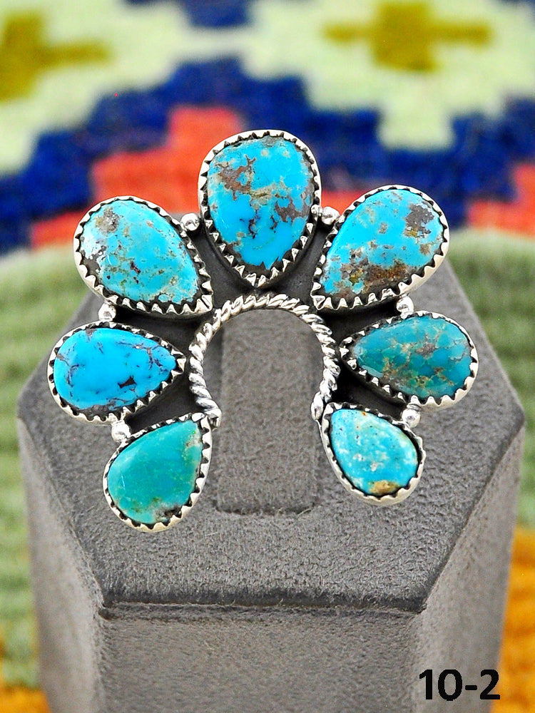 Southwest Handmade Red Skin Turquoise & Sterling Silver Adjustable Ring