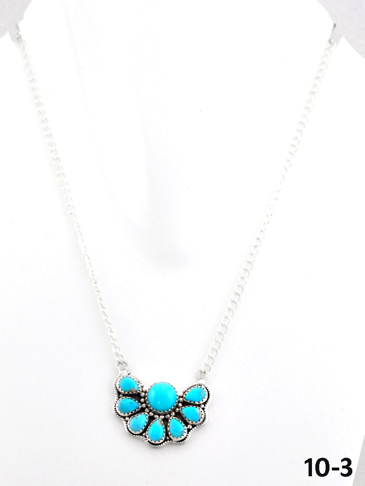 Southwest Made Kingman Turquoise & Sterling Silver Necklace