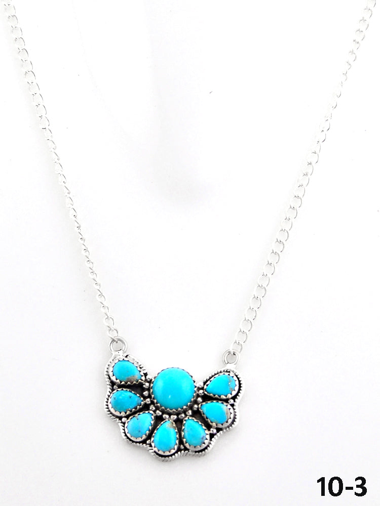 Southwest Made Kingman Turquoise & Sterling Silver Necklace
