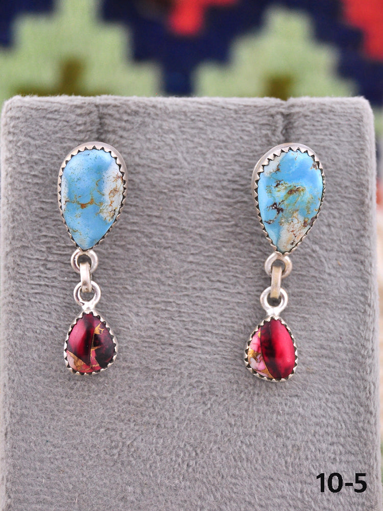 Southwest Made Multistone & Sterling Silver Post Earrings
