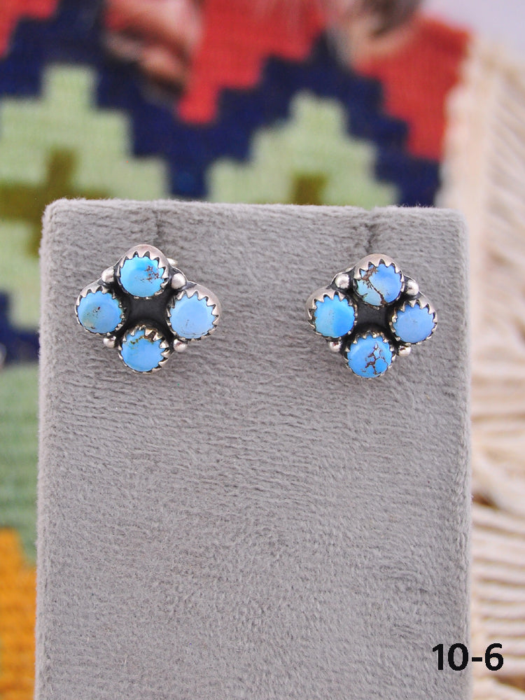 Southwest Made Golden Hill’s Turquoise & Sterling Silver Post Earrings