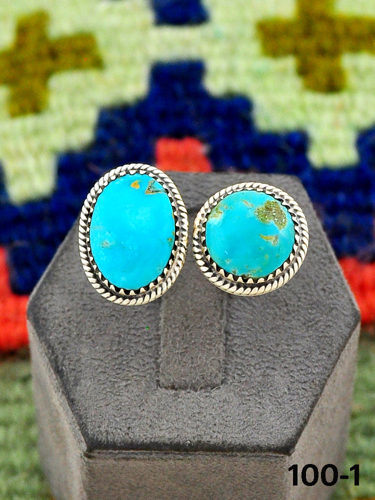 Southwest Handmade Hachita Turquoise & Sterling Silver Adjustable Ring