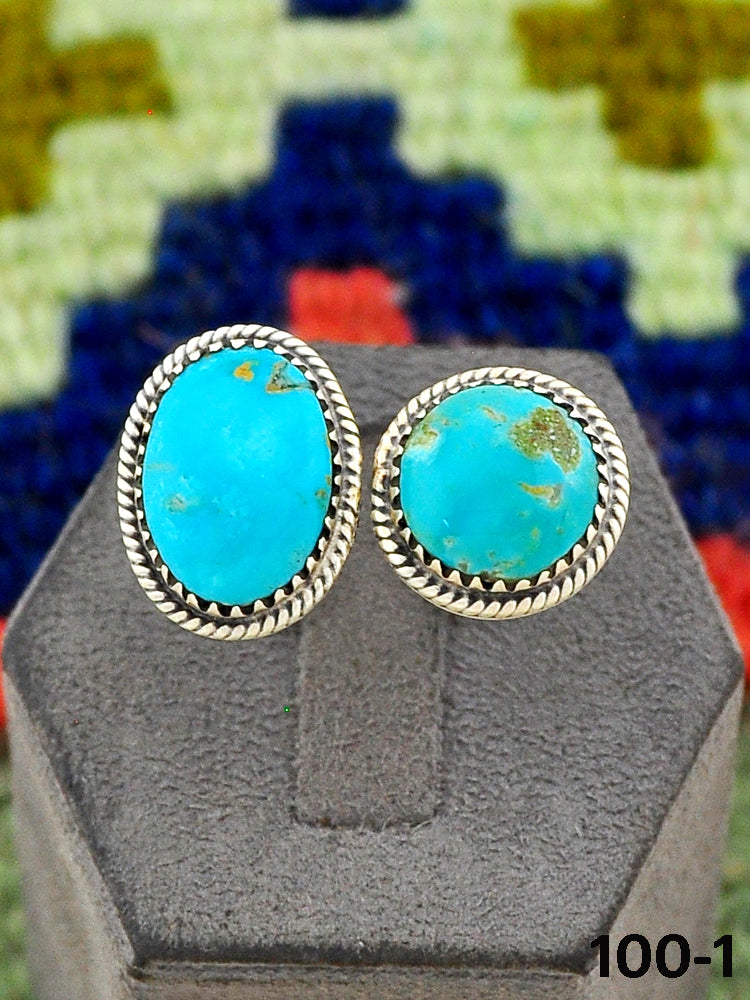 Southwest Handmade Hachita Turquoise & Sterling Silver Adjustable Ring