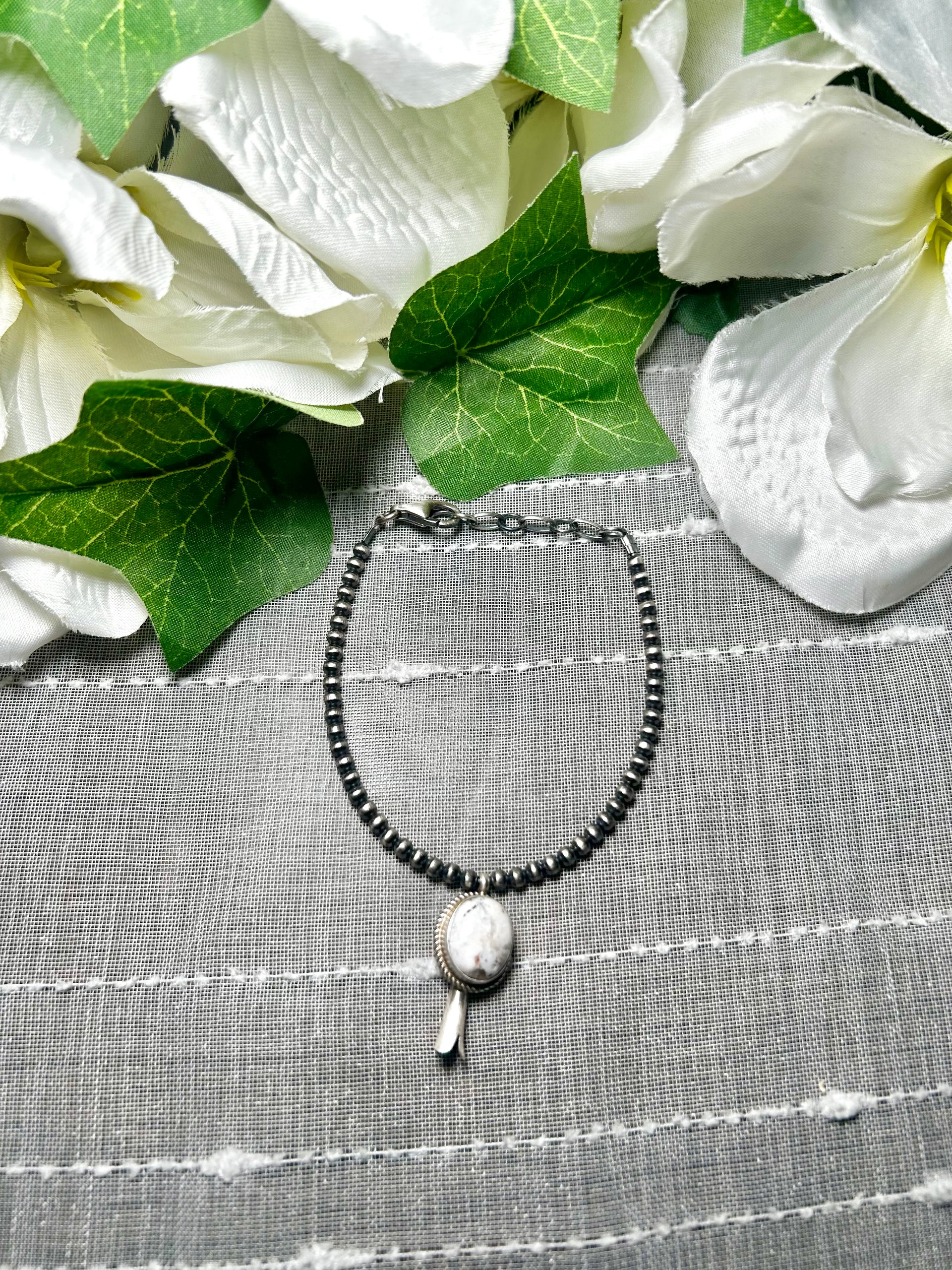 George Rios White Buffalo & Sterling Silver Bracelet