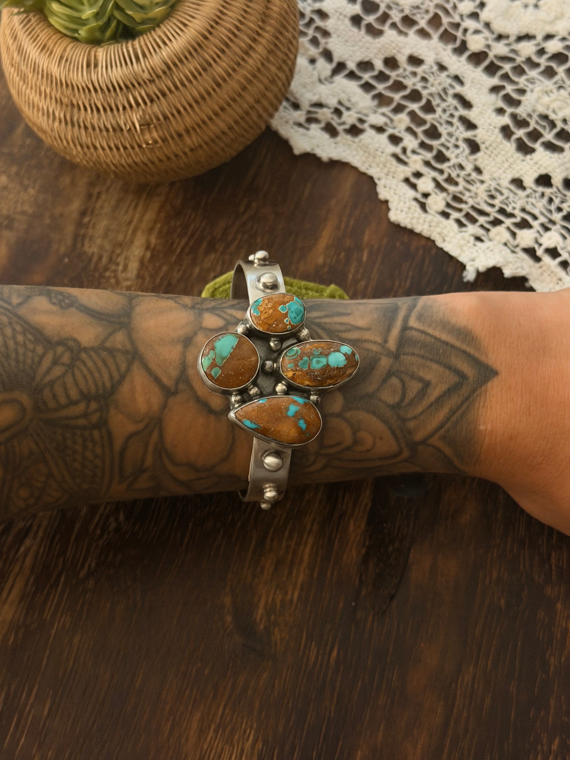 Kobe Martinez Royston Turquoise & Sterling Silver Cuff Bracelet