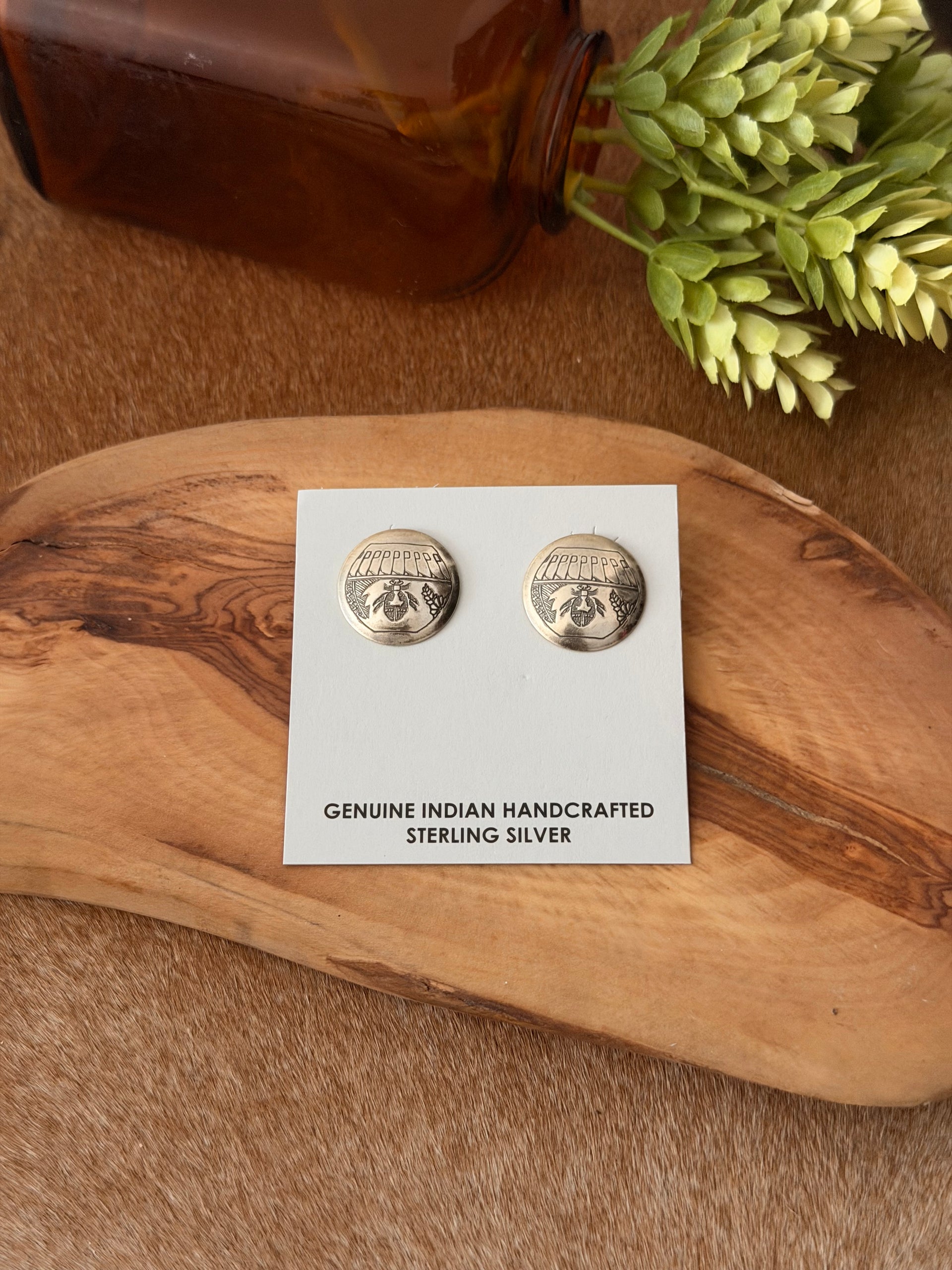 Navajo Made Sterling Silver Post Earrings