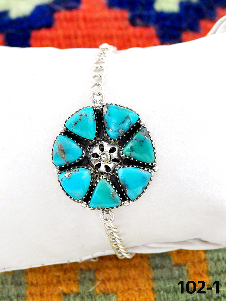 Southwest Made Campitos Turquoise & Sterling Silver Bracelet