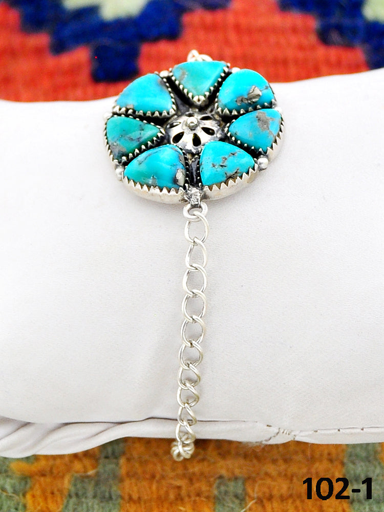 Southwest Made Campitos Turquoise & Sterling Silver Bracelet