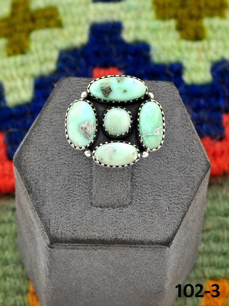 Southwest Handmade Paloma Turquoise & Sterling Silver Adjustable Ring