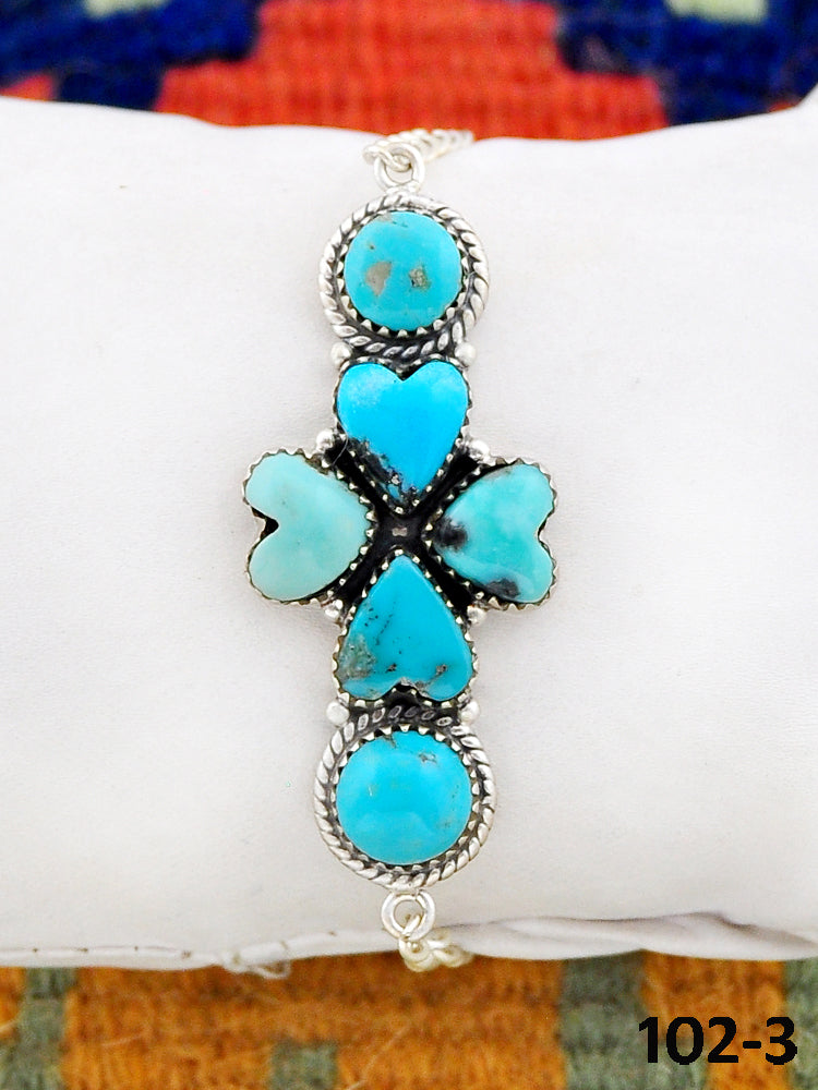 Southwest Made Campitos Turquoise & Sterling Silver Bracelet