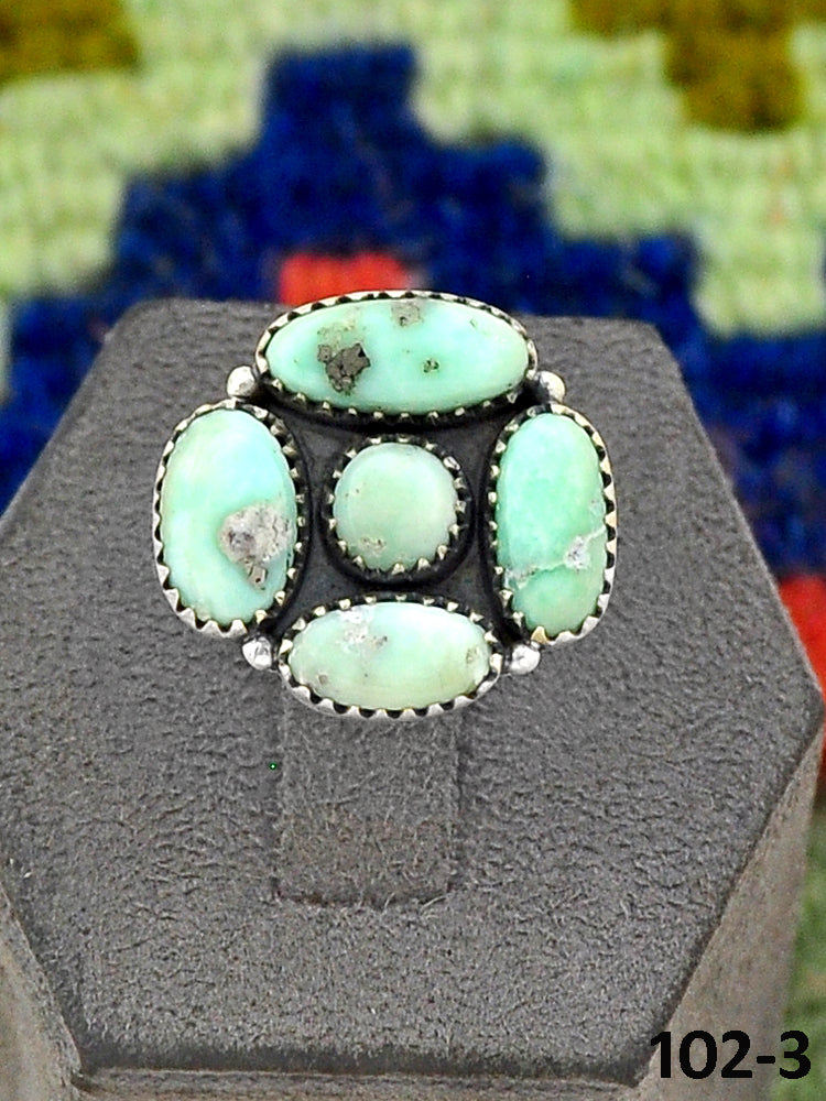 Southwest Handmade Paloma Turquoise & Sterling Silver Adjustable Ring