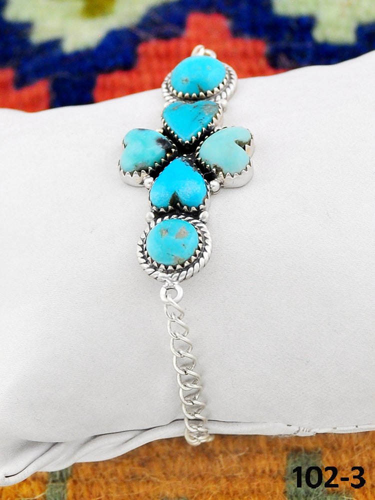 Southwest Made Campitos Turquoise & Sterling Silver Bracelet