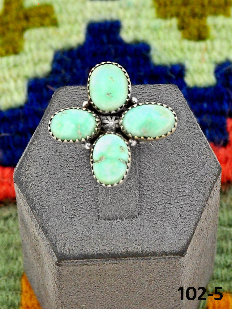 Southwest Handmade Paloma Turquoise & Sterling Silver Adjustable Ring