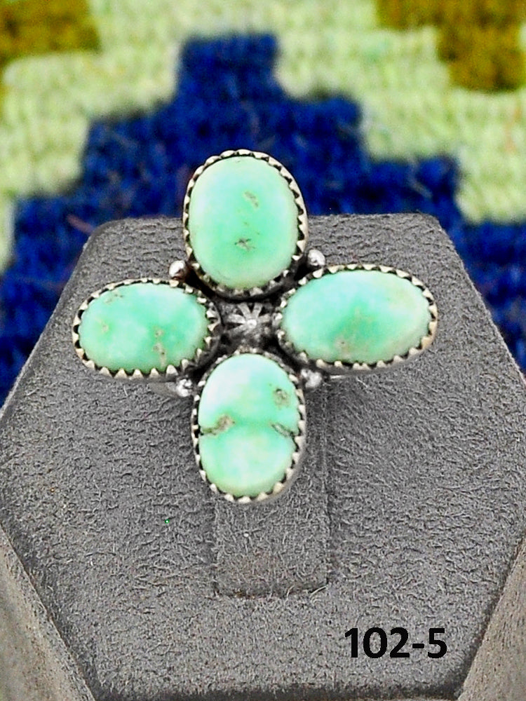 Southwest Handmade Paloma Turquoise & Sterling Silver Adjustable Ring