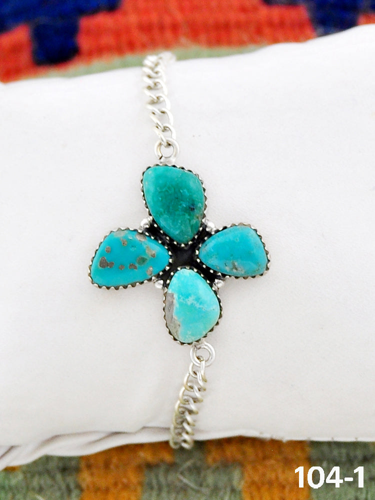 Southwest Made Campitos Turquoise & Sterling Silver Bracelet