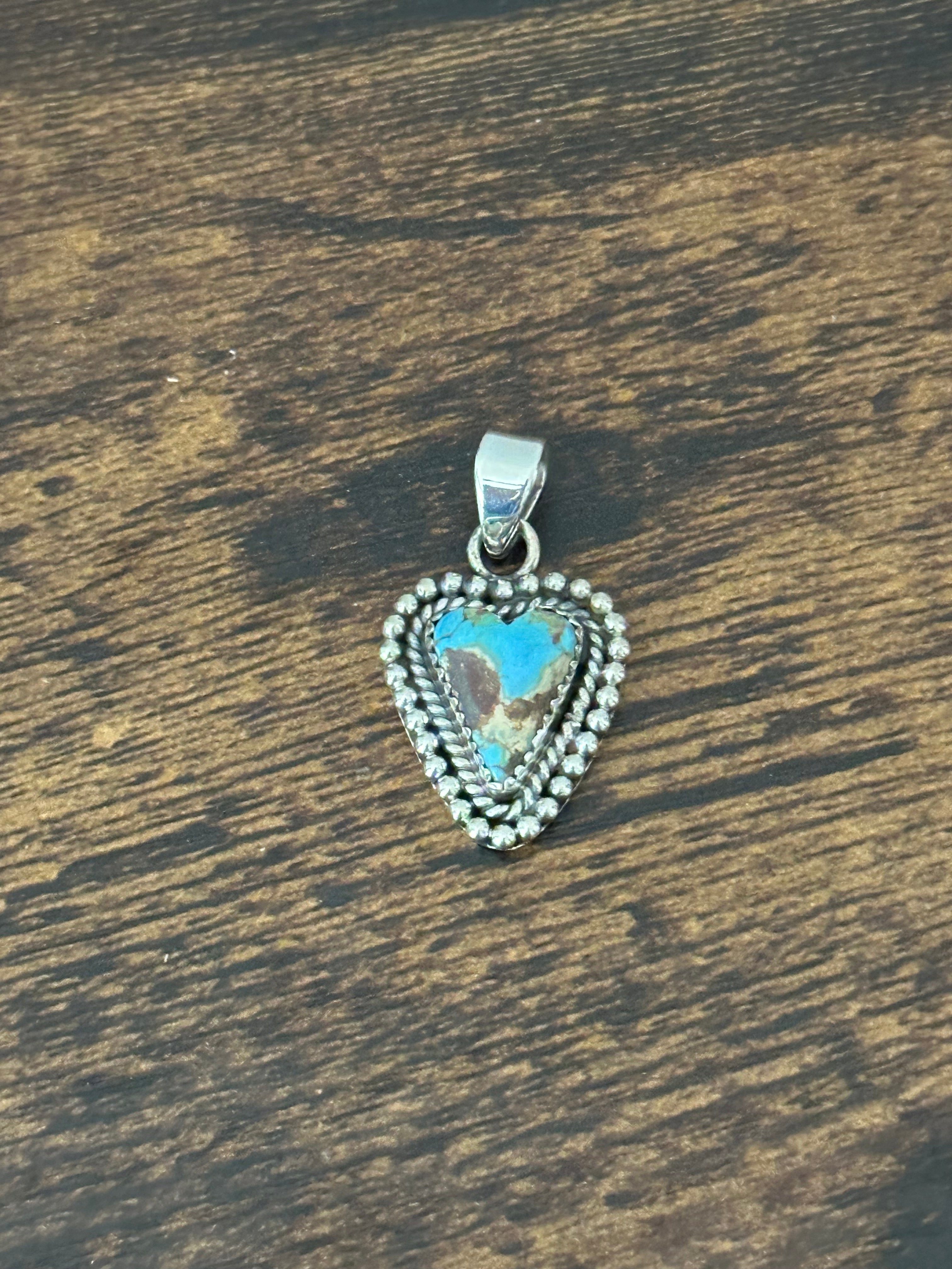 Southwest Handmade Golden Hills Turquoise & Sterling Silver Pendant