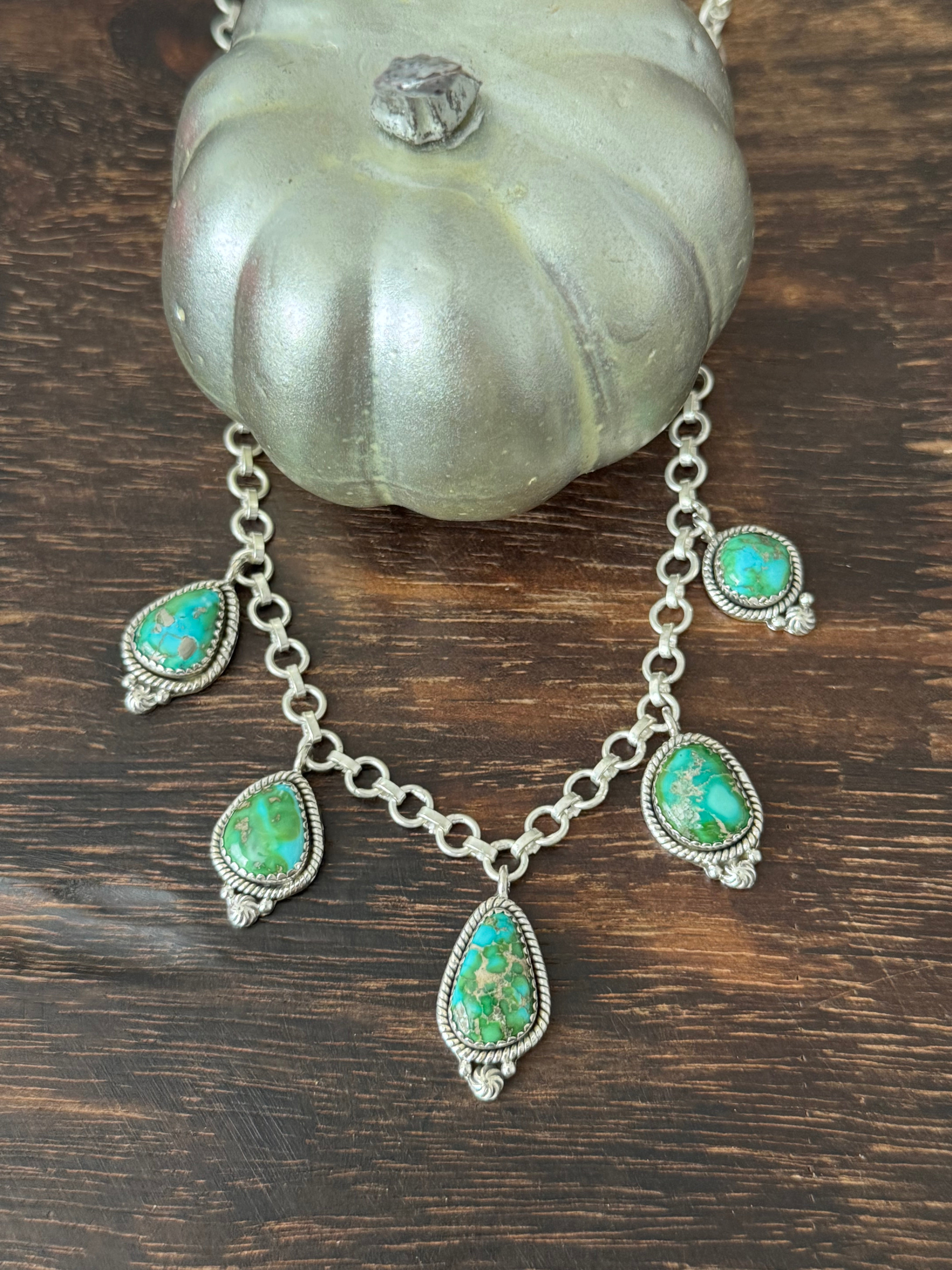 Southwest Handmade Sonoran Mountain Turquoise & Sterling Silver Necklace