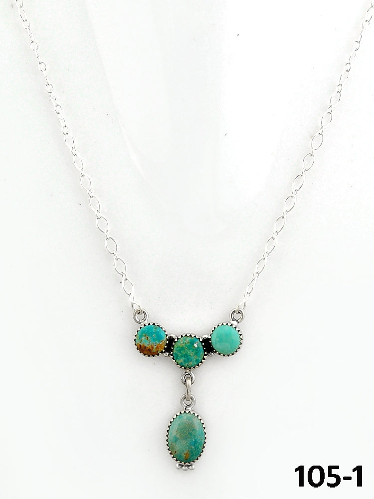 Southwest Made Carico Lake Turquoise & Sterling Silver Necklace