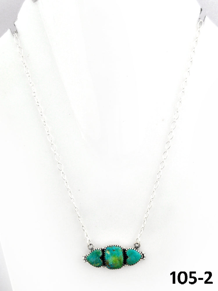 Southwest Made Carico Lake Turquoise & Sterling Silver Necklace