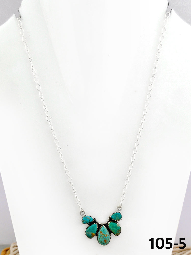 Southwest Made Carico Lake Turquoise & Sterling Silver Necklace