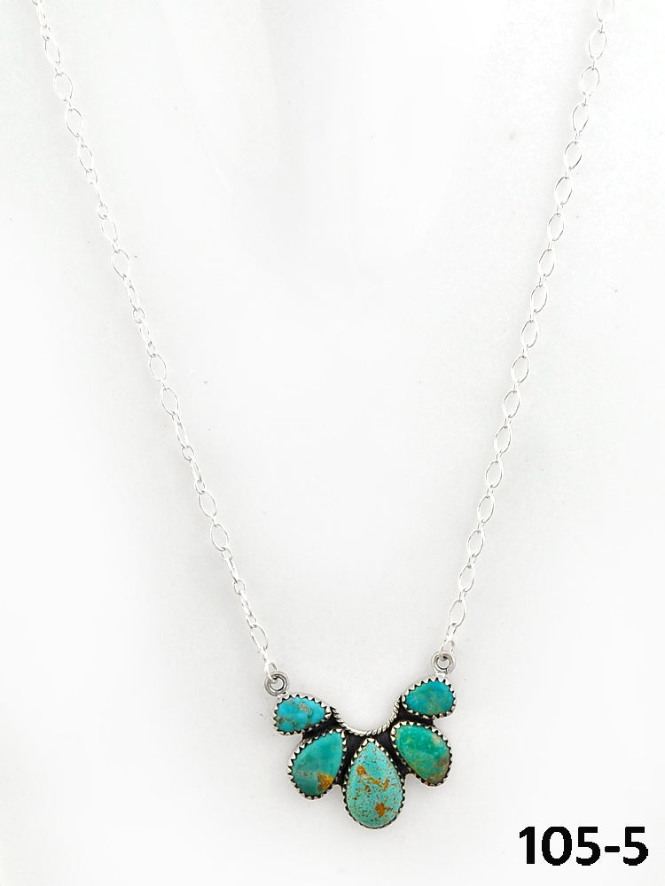 Southwest Made Carico Lake Turquoise & Sterling Silver Necklace