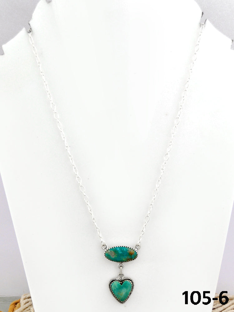 Southwest Made Carico Lake Turquoise & Sterling Silver Necklace